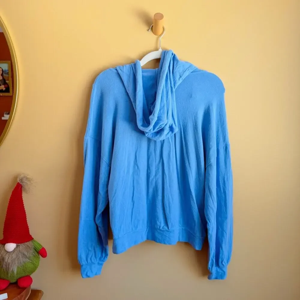 Cotton On Body Hooded Zip Through Modal Cotton Blend Adrift Blue Size Small